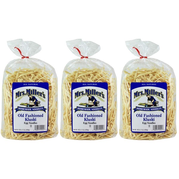 Mrs Miller Kluski Noodles, 16-Ounce Bags (Pack of 3)