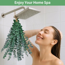 12PCS Dried Eucalyptus Bundle 17'' Real Eucalyptus Stems 100% Natural Fresh Leaves Hanging Plants Greenery Stems for Shower Home Decor Flower Arrangement Wedding