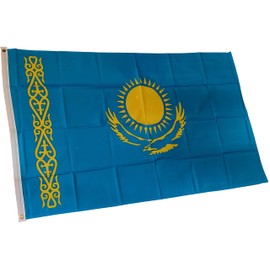 NWFlags Kazakhstan Flag 5ft x 3ft 75d Premium Polyester Suitable For Flagpoles | Strong Polyester 5x3 foot material flag with Eyelets