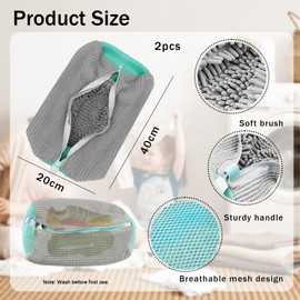 STFYUG Shoe Wash Bag, Shoe Bag Washing Machine, Shoe Wash Bag Washing Machine, Washing Bag Shoes with Zip, Shoe Wash Bag for Washing Machine (2/Grey)