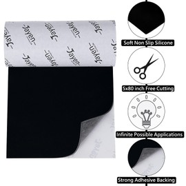 Non Slip Self Adhesive Silicone Cuttable Furniture Pads - 5x80 inch Versatile Non-Slip Silicone Pads for Variety of Objects, Appliances and Furniture