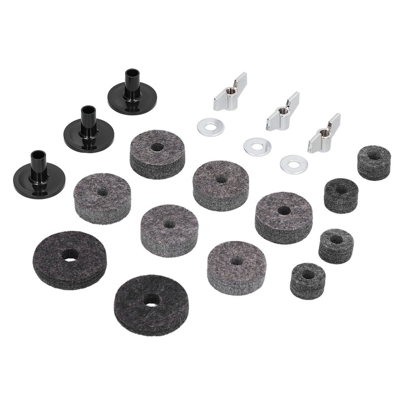 21Pcs Cymbal Felt Clutch Bracket Tube Drum Accessory with Stainless