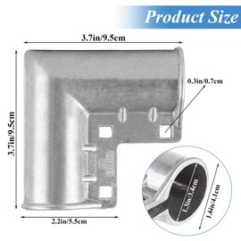 GBACHOOSE 8PCS Aluminum Chain Link Fence Gate Corners Gate Elbow with 90° Angle Design for 1-3/8" x 1-3/8" Outdoor Diameter Pipe, Chainlink Fence Parts Pressed Gate Corner Include Bolts