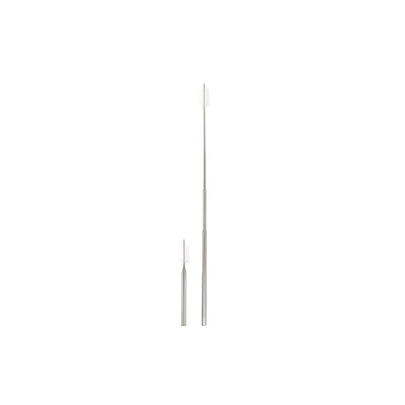 com-four® 2 x Foldable Stainless Steel Straws, Rustproof and Reusable,