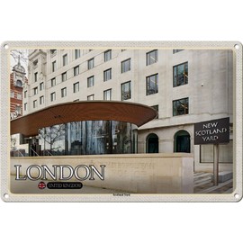 Femer Tin Sign Cities London Scotland Yard UK 30 x 20 cm