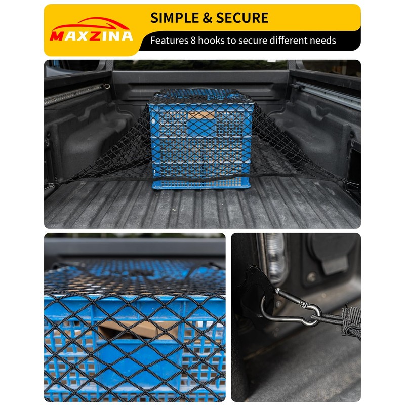 Maxzina Cargo Net Compatible with 2022-2026 Ford Maverick 2021-2026 F150