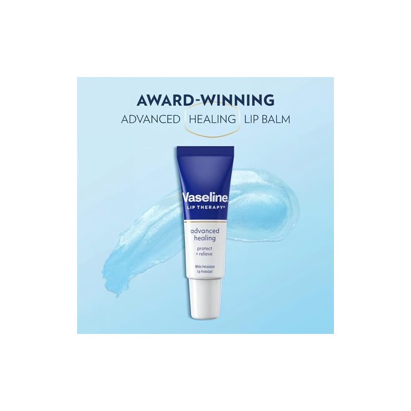 Vaseline Lip Therapy Advanced Petroleum Jelly, Skin Protectant, Travel Size