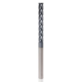 XYunEnZ 3/8" Carbide Square End Mill 4 Flute, AlTiN Coated, 3" Flute 6" OAL, 3300 HV, HRC55, for Stainless Steel, Cast Iron, Tool Steel, High Alloy Steel, High Speed & Feed