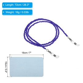 PATIKIL Gafas Cadenas para Mujer, 2uds Elegantes Gafas Cadena Sol Gafas Correa Gafas Cuenta Cuerda Soporte para Lectura Claro Azul Gafas, Oscuro Azul