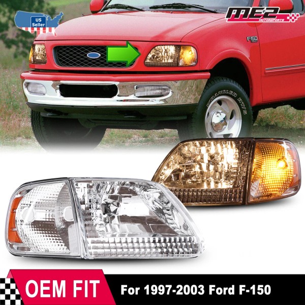 Unbranded Headlights w/ Corner Lights 1997-2003 For Ford F-150 97-02