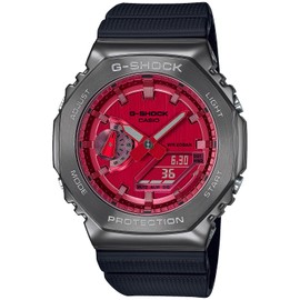 Casio GM-2100 Metal Covered Wristwatch, multicolor (black / red), Simple