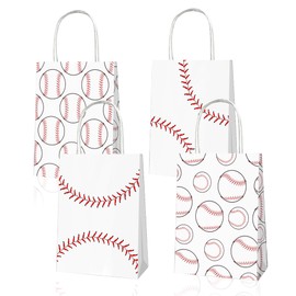 QYCX 12Pcs Baseball Gifts Bags Baseball Party Decorations Baseball Goodie Bags Baseball Party Favors Bags Baseball Candy Bags Loot Bags for Sports Baseball Party Supplies Baseball Birthday Decorations