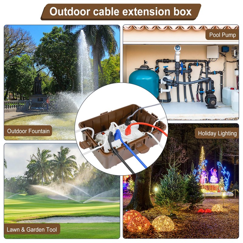 Waterproof Electrical Box, Large Outdoor Extension Cord Covers Waterproof, 8
