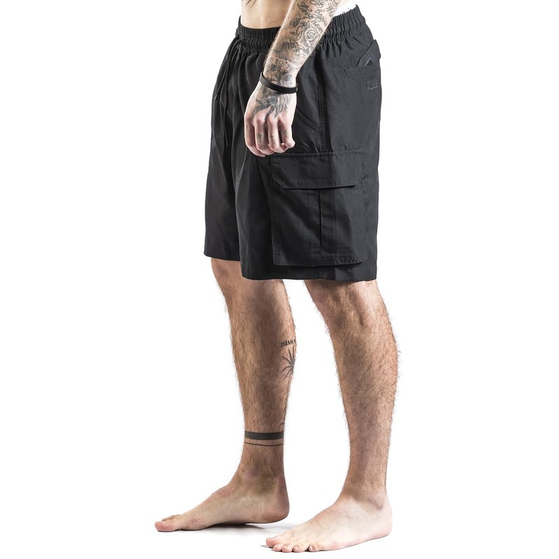 Black Premium by EMP Mens Black Swimming Trunks with Mesh