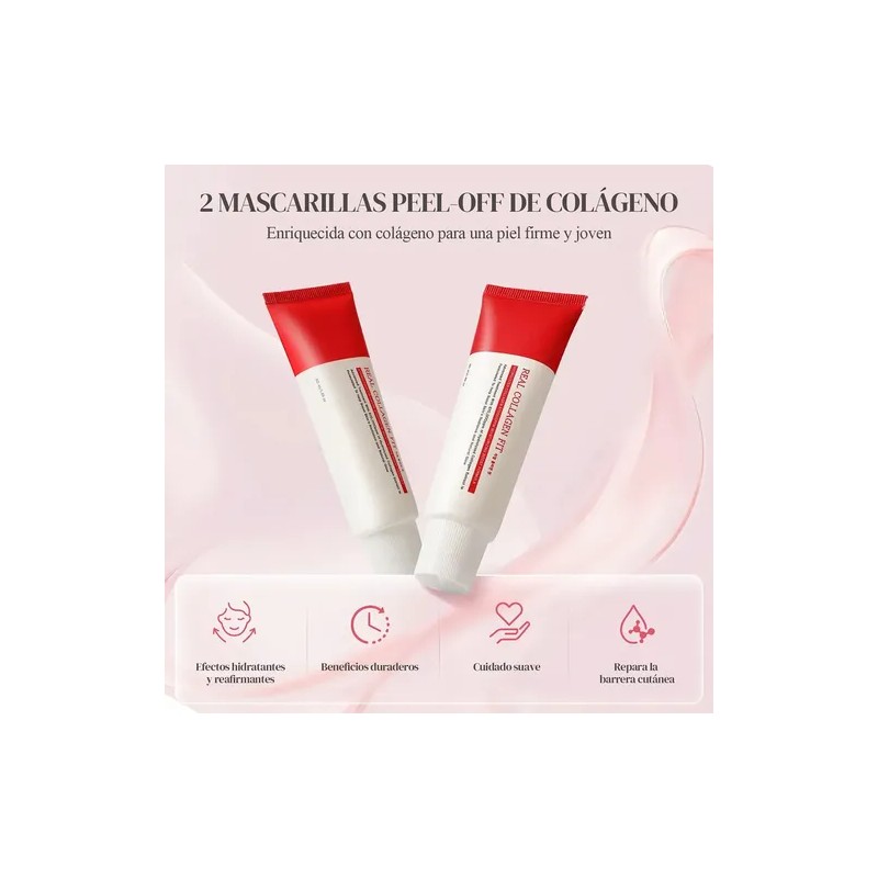 2pcs Mascarilla Exfoliante Colágeno Para Hidratar E Iluminar