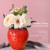 Cute Strawberry Flower Vase, Ceramic Strawberry Shaped Vase Fun Fruit