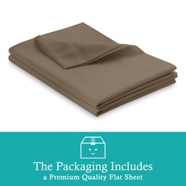 Oversized King Taupe Flat Sheet 600 Thread Count 100% Egyptian Cotton 1 Piece Flat Sheet Soft & Silky Cool Luxury Sateen Weave for Home & Hotel Oversize