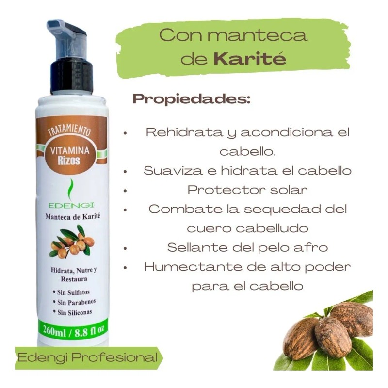 Potente Activador De Rizos Hidratantes Edengi 260ml Curly Vitaminarizos