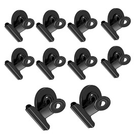 JIEOU Powerful Magnetic Clip, 10 Pieces of Magnetic Clip Powerful Refrigerator Magnet Hook Clip, Heavy Metal Magnet Refrigerator for Home School Freezer Kitchen Refrigerator，Hanging Home Decoration (Black)