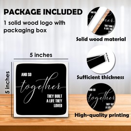 And So Together They Built A Life They Loved Wooden Block Plaque - Black Tabletop Sign Decor For Friend Family-5"x5" Bedroom Living Room Wood Block-Funny Desk Gifts Favors & Supplies - A22