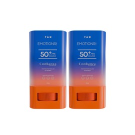 Emotions Labs | Kit 2 Pack Protector Solar facial en Barra Confianza | Proteccion Contra Rayos UV IR y Luz Azul | Contiene Escualeno y Extracto de Tomatillo | Para Todo Tipo de Piel | Protección FPS 50+ | Contenido 2 barras de 20g