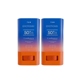 Emotions Labs | Kit 2 Pack Protector Solar facial en Barra Confianza | Proteccion Contra Rayos UV IR y Luz Azul | Contiene Escualeno y Extracto de Tomatillo | Para Todo Tipo de Piel | Protección FPS 50+ | Contenido 2 barras de 20g