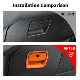 JWWY Glove Box Handle Trim Cover for Jeep Wrangler JL 2018-2025, Interior Decorative Accent for Passenger Side Glove Compartment, ABS 2pcs Orange