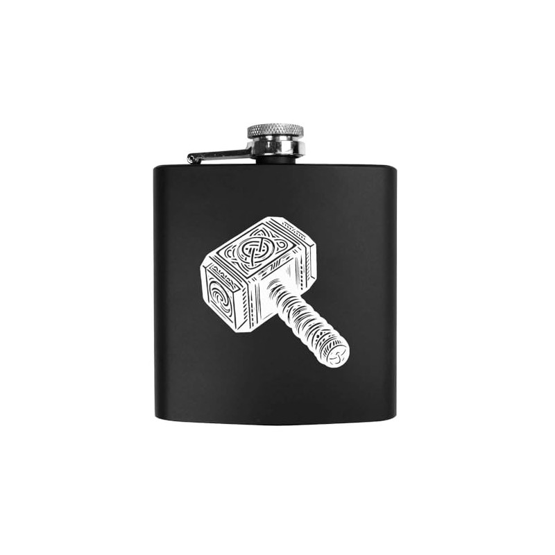 6oz (170ml) 'Viking Hammer of Thor' Pocket Hip Flask (HP00032366)
