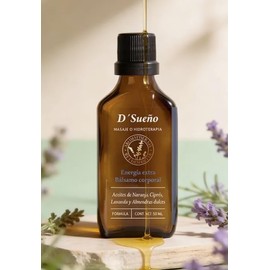D'Sueño Bálsamo Corporal Aromático, Aceites de Naranja, Ciprés, Lavanda y Almendras Dulces, 50 ml