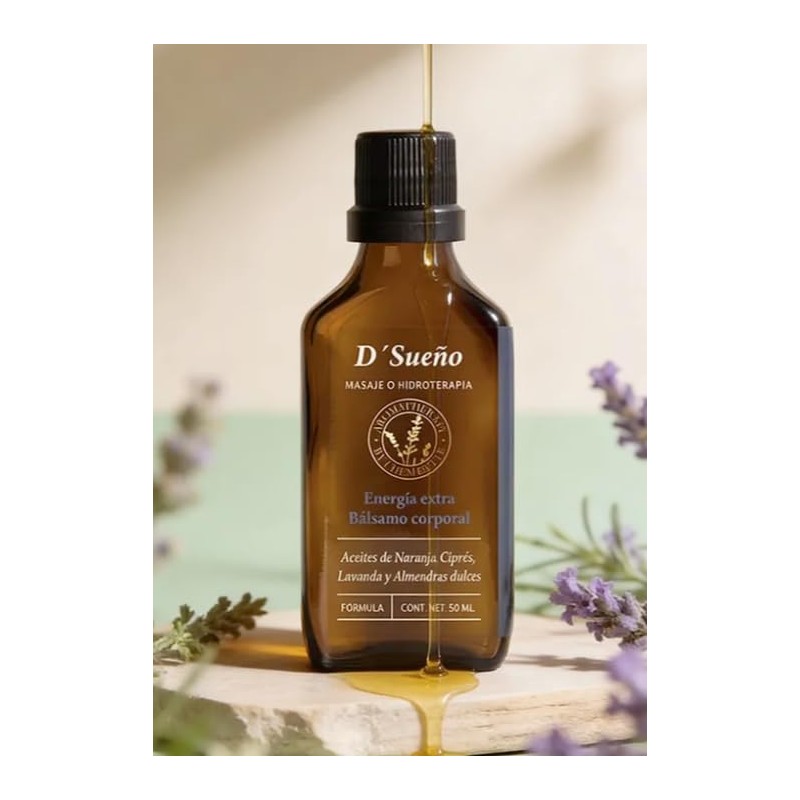 D'Sueño Bálsamo Corporal Aromático, Aceites de Naranja, Ciprés, Lavanda y