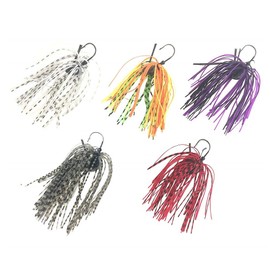 Orurudo Fishing Gear qb100086b01n0 Rubber Jig, 5 Color Set, Lure Set, Perfect for Black Bass and Sea Bass Fishing, Chinning and Sporning, Super Classic Black Head Jig, 0.4 oz (10 g)