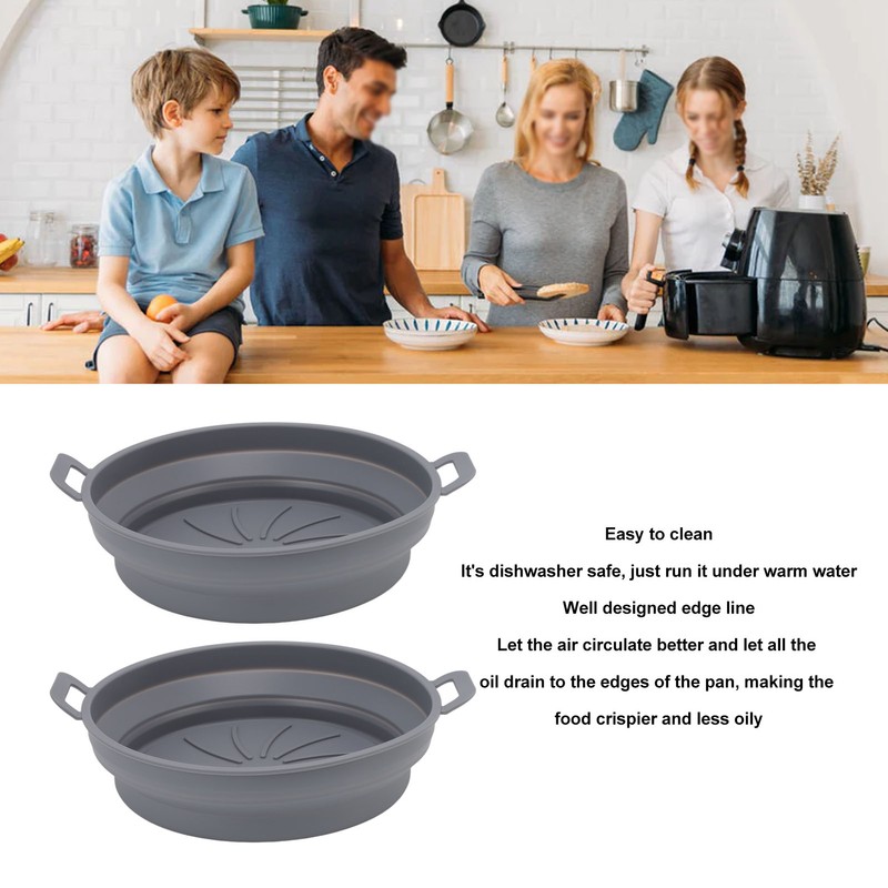 2 PCS Fryer Silicone Basket Nonstick Silicone Liners Fryer Pot