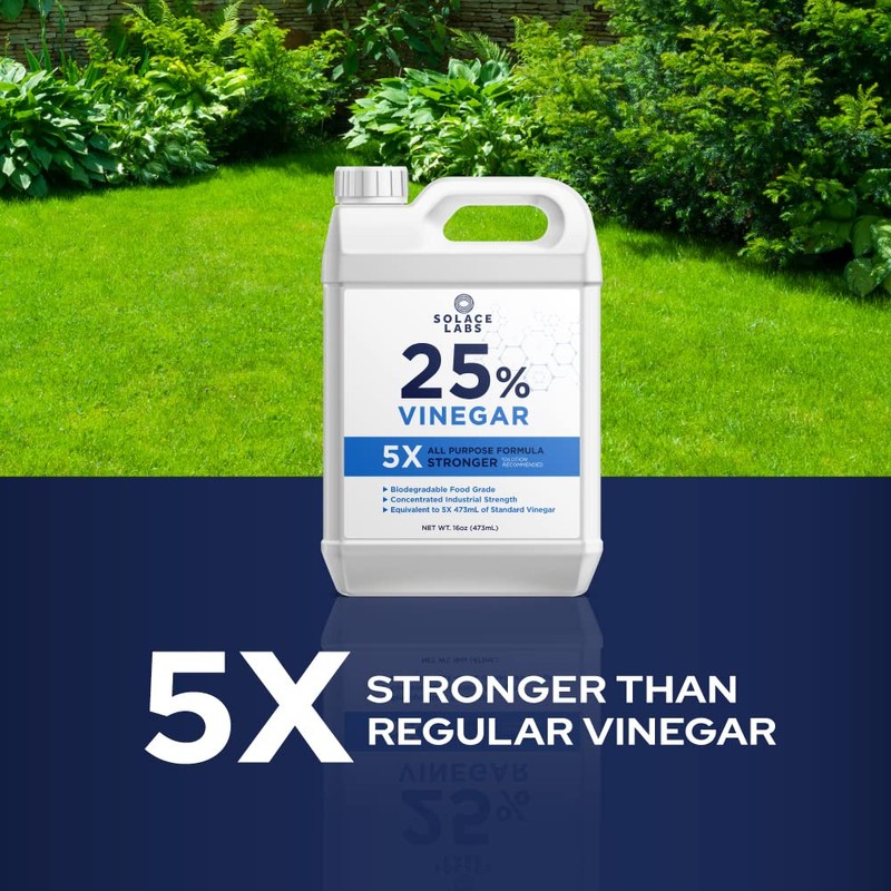 25% Pure Vinegar - 5X Concentrated Industrial Grade, All Purpose,