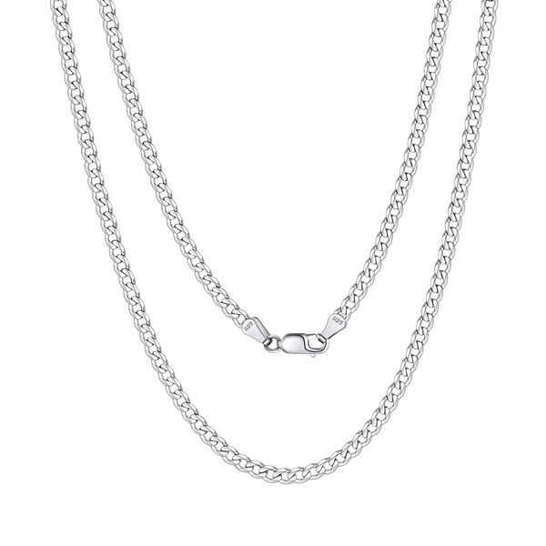 Bestyle Curb Chain Women's Men's Silver 925 Cuban Necklace Figaro