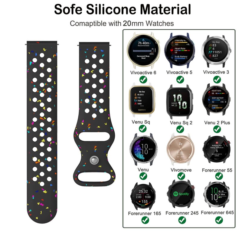 ViCRiOR Watch Bands Compatible with Garmin Vivoactive 6/Vivoactive 5/Vivoactive 3/Venu