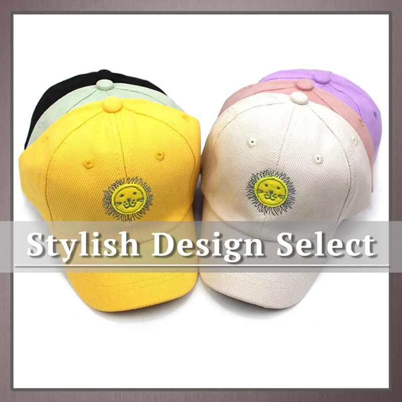 One Limitation CP861 Lion Motif Cap, Cotton, Embroidery, Cute, Kids,
