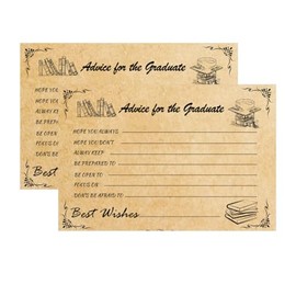 Kraft 2025 Graduation Advice Cards Graduation Party Games Decorations Supplies，Grad Celebration for High School and College 50 Pack