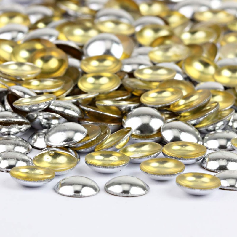 Beadsland Dome Studs Hotfix in Size 6mm,1/3 Round Flat Back