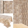 Tegeme 100ftx54in Stone Wall Backdrop Roll, Rock Plastic Tablecloth