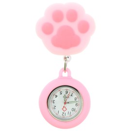 iplusmile Nurse Watch Retractable,Clip-on Hanging Pocket Watch, Cat Paw Shaped, Hanging Fob Watch for Doctors, Paramedics, Nurses, Children