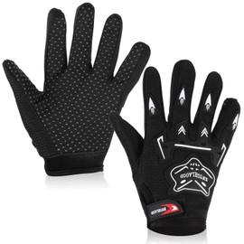 QESSUVNC Cycling Gloves Children Bike Gloves Kids Full Finger Gloves Winter Cycling Gloves Kids Waterproof Gloves for Children Cycling Hiking Balance Bike Scooter Skateboard Outdoor Sports (Black)