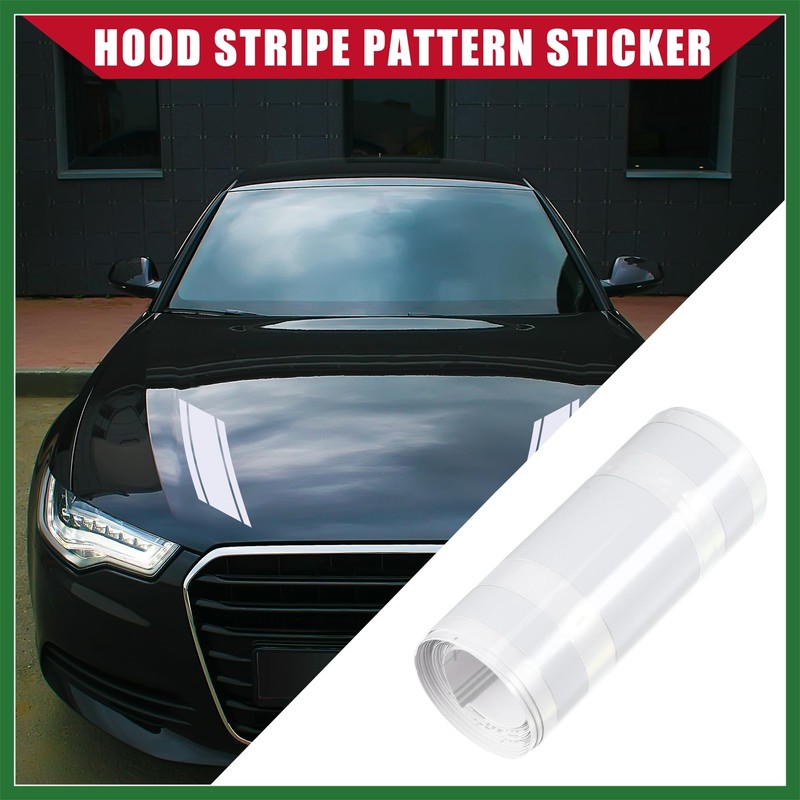 Motoforti Hood Stripe Pattern Sticker/Outer for Car/Durable / 2 Pcs