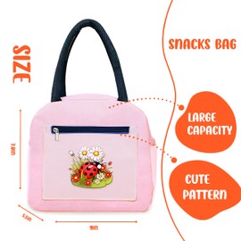 BJDAMAI Ladybugs Bento Bag, Thermal Insulated Cooler Lunch Bento Tote Bag, Gifts For Teens Girls Kids Women, Work Travel Office Camping Picnic Beach Lunch Essentials!