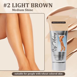 Pack of 2 Leg Make-Up Waterproof Body Make-Up Waterproof, Opaque and Skin Firming, Evenens Skin Tones, for Scars, Tattoo Cover, for Women, 100 g, Light Brown