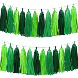 Green Dark Green and Light Green Paper Tassel-Tassels Garland Banner is Perfect for St.Patrick's Day, Birthday, Family Parties, Graduation Engagement Decoration(30PCS)