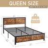 VECELO Queen Size Bed Frame with Wood Headboard and Footboard,