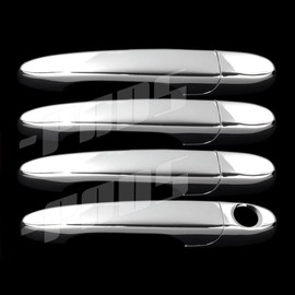 A-PADS 4 Chrome Door Handle Cover Compatible with for Chevy Impala/Cobalt -2006-07 08 09 10 11 12 2013 Without Passenger Keyhole