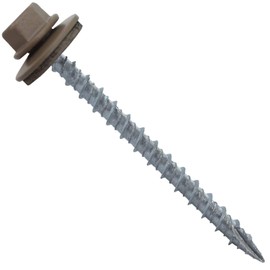 #10 Metal ROOFING SCREWS: (250) Screws x 2-1/2" BUCKSKIN Hex Washer Head Sheet Metal Roof Screw. Self starting/tapping EPDM washer. Colored head for corrugated roofing