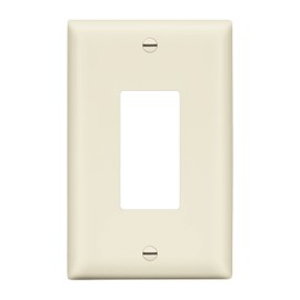 LIDER Matte Finish Decorator Switch Cover, Decorator Receptacle Wall Plate, Mid-Size 1-Gang 4.88" x 3.11", Unbreakable Polycarbonate Thermoplastic, UL Listed, LWP-31M-LA, Light Almond