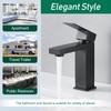 VOTON Bathroom Faucet Matte Black, Modern Single Handle Bathroom Faucets